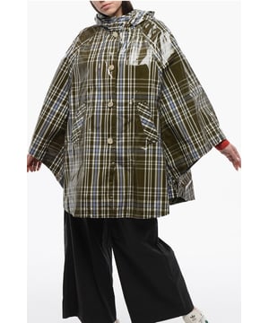 Frühling-Sommer, Militärgrün, 2 Taschen, Knöpfe, Karomuster, Kordelzug in der Taille, Kapuze, Frontverschluss, Casual, Sport, ERDNUANCEN