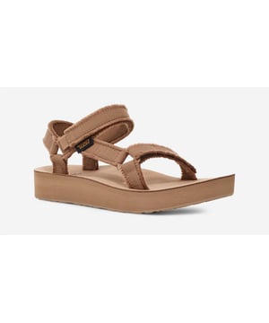 Milieuvriendelijke Midform Universal Sandalen gemaakt van 100% gerecycled polyester canvas en zachte Tencel banden met trendy rafelranden. Ontworpen met een eenvoudige klittenbandsluiting voor een veilige, verstelbare pasvorm. Behandeld met Life Natural, een op pepermunt gebaseerde anti-geurbehandeling voor blijvende frisheid. Afgewerkt met een duurzame, gripvaste rubberen buitenzool voor dagelijkse avonturen.