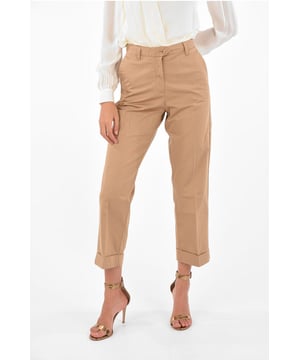 Lente-Zomer, Bruin, 4 zakken, Zakken, Ritssluiting, Knopen, Riemlussen, Stretch, Stretch, Ritssluiting, Knopen, Riemlussen, Platte voorkant, Hoge taille, AARDE NUANCES