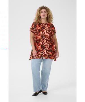 A-shape,Taille lengte,Korte mouwen  Fijne was 30°, niet bleken, niet in de droger drogen, Liggend laten drogen in de schaduw, koud strijken max. 110° C,.  100% Viscose (LENZING™ ECOVERO™)