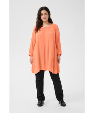 A-shape,3/4 mouwen  Fijne was 30°, niet bleken, niet in de droger drogen, Liggend laten drogen in de schaduw, koud strijken max. 110° C, Chemisch laten reinigen.  100% Viscose (LENZING™ ECOVERO™)