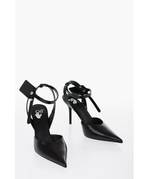 DÍA DE LA MUJER, Primavera-Verano, Negro, Talón abierto, Hecho en Italia, Piel, Suela de cuero, Tacones de aguja, LA NOCHE ES JOVEN, Look festivo, Altura del tacón: 8 cm
