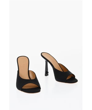 Frühling-Sommer, Schwarz, Slip-on, Ledersohle, Canvas, Schmale Spitze, Made in Italy, FRAUENTAG, ABSATZ 11 CM