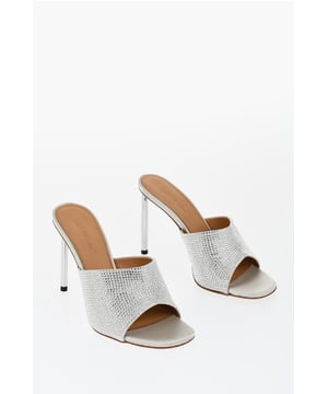 Frühling-Sommer, Grau, Strass, Slip-on, Made in Italy, Peep Toe, FRAUENTAG, GLÄNZEND, ABSATZ 10 CM