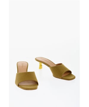 Primavera-Verano, Verde, Tacón de carrete, Hecho en Italia, Sin cordones, Lona, Punta cuadrada, DÍA DE LA MUJER