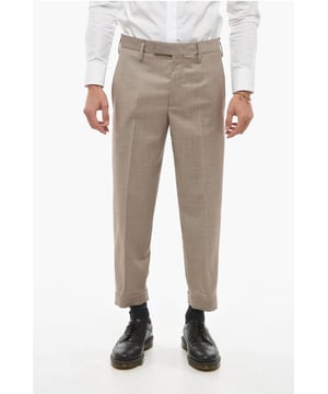 Primavera-Verano, 4 bolsillos, Beige, Aplicaciones, Hecho en Italia, Cierre con botón y cremallera, Trabillas para cinturón, MATIZES TIERRA