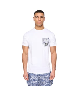 Material: Cotton, Polyester. Fabric: Soft Touch. Design: Logo, Patterned, Printed. Pockets: 1 Chest Pocket. Neckline: Crew Neck. Sleeve-Type: Short-Sleeved. Fabric Technology: Breathable. Fit: Regular. S: 39 in. M: 41 in. L: 43 in. XL: 46 in. XXL: 48 in.