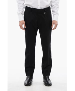 BRILLANTE, Primavera-Verano, Negro, 4 bolsillos, Trabillas para cinturón, Strass, Hecho en Italia, Lana