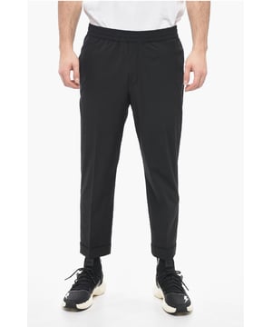 Primavera-Verano, Negro, Cintura elástica, Bolsillos, Cierre de cremallera, Hecho en Italia, Elástico, Bolsillo de ojal, Bolsillos con botones, Bolsillo con cremallera, Parte delantera plana, Cintura baja, Corte ajustado - Tiro bajo