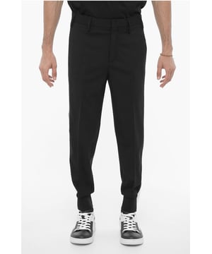 Otoño-Invierno, Origen preferencial UE (FTA/TCA), Negro, Botones, Cierre de cremallera, Trabillas para cinturón, Raya en contraste, 4 bolsillos, Bolsillo interior, Hecho en Italia, Bolsillo de ojal, Bolsillo con cremallera, Bolsillos con botones, Cierre frontal, Cierre oculto, Talle bajo, Elástico, Corte ajustado - Tiro bajo