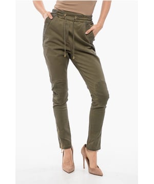 Primavera-Verano, 4 bolsillos, Verde, Cintura con cordón, Hecho en Italia