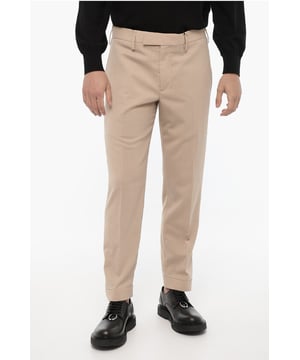 Herfst-winter, EU preferentiële oorsprong (FTA/TCA), Platte voorkant, Beige, Knopen, Ritssluiting, Riemlussen, Logo, Ritssluiting op de enkel, Gemaakt in Italië, Maagdelijke wol, Opgezette zak, Zakken met knopen, Sluiting aan de voorkant, EARTH NUANCES, Slim Fit