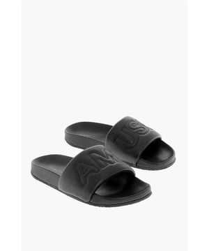 Primavera-Verano, Negro, Logotipo, Bordado, Piel, Suela de goma, Hecho en Italia