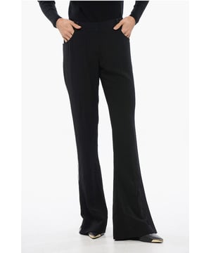 BRILLANTE, Primavera-Verano, Negro, Fabricado en Francia, Strass, Trabillas para cinturón, Cintura alta, 5 bolsillos