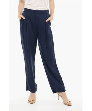 Frühling-Sommer, Falten, Blau, 2 Taschen, Paspeltasche