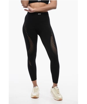 Lente-Zomer, Logo, Gemaakt in Italië, Jersey, Zwart, Print, Stretch, Elastische tailleband, Hoge tailleband