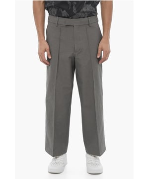 Primavera-Verano, Gris, 4 bolsillos, Botones, Trabillas para cinturón, Cierre de cremallera, Elástico, Bolsillo de ojal, Bolsillo de parche, Cierre frontal, Cierre oculto, Parte delantera plana, Cintura normal, Corte holgado