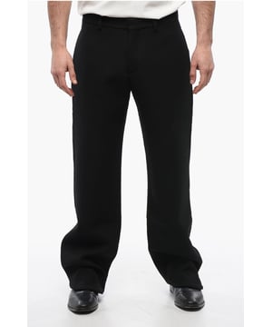 Primavera-Verano, Negro, Trabillas para cinturón, Talle normal, Lana, Hecho en Italia, Bolsillos
