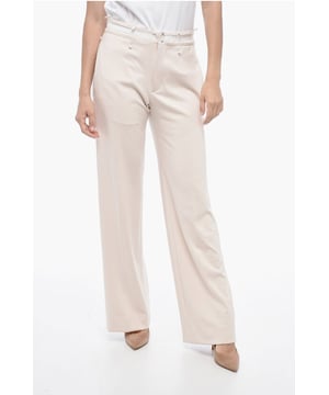 Frühling-Sommer, Plissierte Details, Haken- und Ösenverschluss, Reißverschluss, Rosa, Made in Italy, 3 Taschen, Stretch