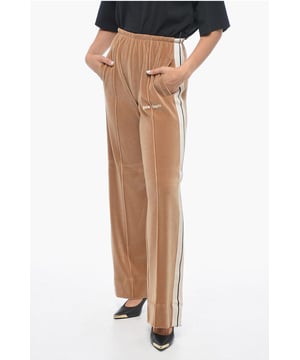 Primavera-Verano, Beige, Cintura elástica, Raya en contraste, 2 bolsillos, Terciopelo, Hecho en Italia, Bolsillo de ojal, Parte delantera plana, Talle normal, MATIZES TIERRA