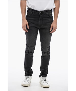 Denim Rules, Primavera-Verano, Origen Preferencial UE (FTA/TCA), Negro, Orillo, Botones, Algodón vaquero, 5 bolsillos, Cierre de cremallera, Trabillas para cinturón, Hecho en Italia, Casual, Ajustado, Tobillo 14 cm