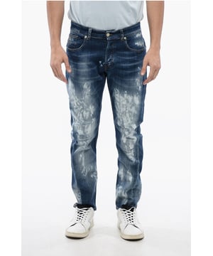 Denim Rules, Primavera-Verano, Corte recto, Hecho en Italia, Algodón denim, 5 bolsillos, Efecto vintage, Trabillas para cinturón, Tobillo 17 cm