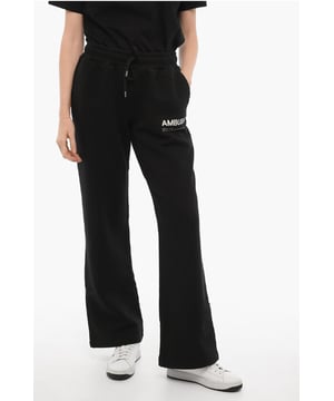 Primavera-Verano, Negro, Cintura elástica, Logotipo, Estampado, 2 bolsillos, Cepillado, Hecho en Portugal, Bolsillo de ojal, Parte delantera plana