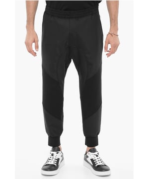Herbst-Winter, Präferenzieller Ursprung in der EU (FTA/TCA), Schurwolle, Paspeltasche, Schwarz, Elastischer Bund, Knöpfe, 3 Taschen, Stretch, Made in Italy, Taschen mit Knöpfen, Flache Vorderseite, Slouch Fit