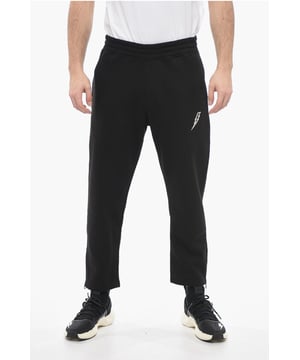 Mühelos cool, Frühling-Sommer, Paspeltasche, Schwarz, Elastischer Bund, 2 Taschen, Stickerei, Logo, Made in Italy, Flache Vorderseite, SPORTSWEAR, Lockere Passform