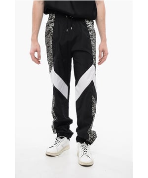 Moeiteloos cool, lente-zomer, zwart, bedrukt patroon, logo, trekkoord in de taille, elastische tailleband, met elastische onderkant, 4 zakken, opgezette zak, normale taille