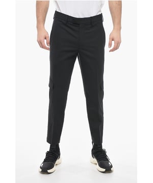 Frühling-Sommer, Schwarz, Knöpfe, Reißverschluss, Taschen, Gürtelschlaufen, Made in Italy, Frontverschluss, Versteckter Verschluss, Normale Taille, Stretch, Skinny Fit