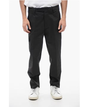 Primavera-Verano, Negro, Multibolsillos, Botones, Hecho en Italia, Frente plano, Cintura normal