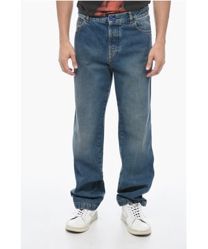 Denim Rules, Lente-Zomer, Blauw, 5 zakken, Denim katoen, Knopen, Ritssluiting, Riemlussen, Gemaakt in Italië, Casual, Normale pijp, Enkel: 19 cm