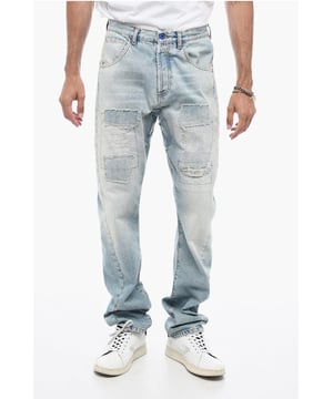 Denim Rules, Lente-Zomer, Lichtblauw, Vintage effect, Lichte wassing, 5 zakken, Denim katoen, Knopen, Ritssluiting, Riemlussen, Casual, Gemaakt in Italië, Normale pijp, Enkel: 17 cm