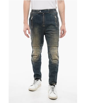 Denim Rules, Primavera-Verano, Azul, Efecto vintage, Algodón vaquero, Multibolsillos, Botones, Cierre de cremallera, Trabillas para cinturón, Efecto vintage, Cremallera en el tobillo, Cintura elástica, Hecho en Italia, Corte regular, Casual, Tobillo 15cm