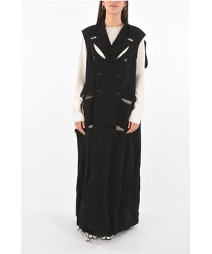 Primavera-Verano, Negro, Sin mangas, Botones, Hecho en Italia, Cierre delantero, Bolsillo en el pecho, Medio forro, Chaqueta cruzada, HALLO-WEEK