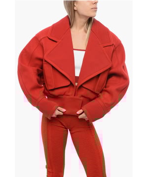 Primavera-Verano, Rojo, Botones, Cintura elástica, Bajo elástico, Mangas largas, Forrado, 2 bolsillos, Chaqueta sencilla, Fabricado en Francia, Bolsillo de parche, Bolsillo con solapa, Cierre delantero