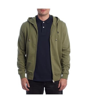 Designed for those who value functionality without sacrificing style, this US Polo Assn. zip-up hoodie combines comfort, contemporary design, and sporting heritage. Ideal for casual looks or light workouts, it adapts to the pace of everyday life with a timeless aesthetic.

 Details:
 - Full zip front closure.
 - Hood with adjustable contrasting drawstring.
 - Round neck.
 - Functional kangaroo pockets.
 - US Polo Assn. logo embroidered on the chest.
 - Soft and stretchy fabric, ideal for everyday use.
 - Ribbed cuffs and waistband.
 - Matching visible seams.

 At US Polo Assn., every garment reflects the authentic spirit of the sport of polo. This men's sweatshirt represents our commitment to quality, comfort, and classic style reinvented for the modern man.
 Composition: 100% Cotton
 Care:
Wash at maximum temperature 30º.
 Iron at low temperature.
 Do not use bleach.
 Do not use a dryer.
 Do not dry clean.