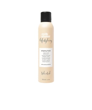 Discover the milk_shake Lifestyling Shaping Foam, a premium volumizing hair mousse designed to enhance your hair's body and definition. This lightweight formula provides flexible hold, making it perfect for blow-drying while ensuring your style lasts. Enriched with quinoa proteins, it helps protect color and prevent fading, while nourishing fruit extracts condition and revitalize your hair. Ideal for women seeking fuller, healthier-looking hair. To use, simply shake well and apply to clean, damp hair before styling. Elevate your hair game with this essential product.