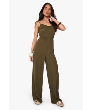 Cheesecloth Shoulder Jumpsuit