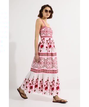 Get summer ready in our midaxi dress, with embroidered floral detailing, a straight neckline that accentuates the bust, a fit and flare silhouette which flatters every silhouette, and a cut out feature in the back. Pair it with strappy sandals for an elevated daytime look, perfect for summer days and holidays. Floral & Geo Embroidered Woven Midaxi High Quality Embroidered Detailing Universally Flattering Fit and Flare Silhouette Straight Neckline Statement Cut Out in Back Dramatic, Long Length Button Fastening in BackDiscover this seasons floral dresses or browse the full collection of women's dresses now.