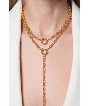Gold Drop Detail Chain Necklace