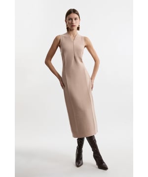 Zip Up Knitted Sleeveless Dress