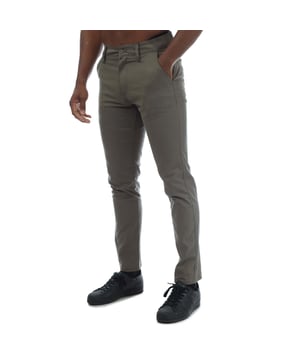 Mens Duck and Cover Moretor Chino Pants in olive.- Zip fly and button fastening.- Front slant pockets and inner coin pocket with tonal rubber print logo.- Rear welt pockets- Slim fit.- 98% Cotton  2% Elastane.  Machine washable.  - Ref: DC2B121588OLV