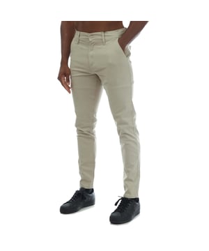 Mens Duck and Cover Moretor Chino Pants in stone.- Zip fly and button fastening.- Front slant pockets and inner coin pocket with tonal rubber print logo.- Rear welt pockets- Slim fit.- 98% Cotton  2% Elastane.  Machine washable.  - Ref: DC2B121588STN