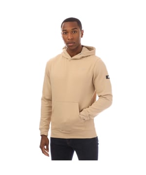 Mens Duck and Cover Hanning Graphic Hoodie in stone.- Lined hood.- Pouch pocket.- Ribbed cuffs and hem.- Rubberised logo.- Straight hem.- 60% Polyester  35% Cotton  5% Elastane.- Ref: DC2E124839ST