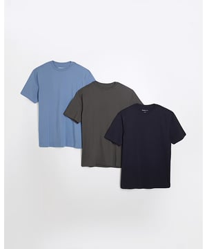 Pack of 3, Slim fit, Multi coloured, Crew neck, Short sleeves