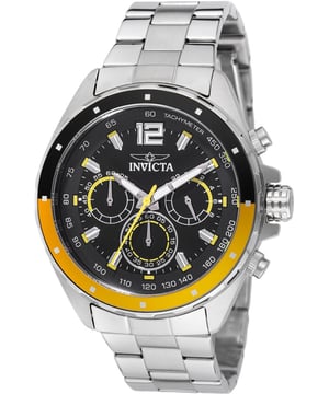 El Invicta 49365 tiene una caja de acero inoxidable de 44 millimetros con una esfera negro.
Esta modelo funciona con un movimiento de Cuarzo preciso.
Resistencia a la presión de aqua de 5 bares.
Este modelo es parte de la colección Invicta Speedway.

2 años de garantía Invicta.