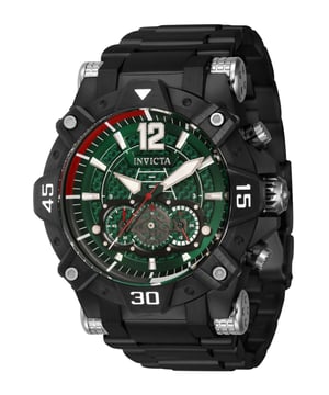 El Invicta 40487 tiene una caja de acero inoxidable de 52 millimetros con una esfera verde.
Esta modelo funciona con un movimiento de Cuarzo preciso.
Resistencia a la presión de aqua de 10 bares.
Este modelo es parte de la colección Invicta Aviator.

2 años de garantía Invicta.