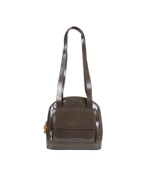 VINTAGE, RRP AS NEW
This Gucci Vintage Patent Leather Shoulder Bag, crafted from dark brown leather with gold-tone hardware exudes luxury and sophistication. The dual shoulder straps provide comfortable wear while the exterior flap pocket and interior pocket offer convenient storage options. The zip closure at the top features a unique bamboo zipper for a touch of classic Gucci elegance.  
Inclusion: Dust bag.
Remarks: There are many scratches on the leather. There are some glue spots and imperfections on the interior leather.
Assured Product Authenticity: This product is supplied by a renowned and trusted partner.
With this purchase, you are preserving iconic craftsmanship, celebrating heritage, and embracing the beauty of conscious shopping.Measurments:  width: 660 mm height: 609 mm